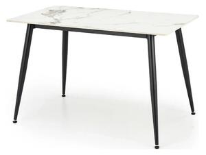 Masa EMILIO 120, alb/negru, ceramica/metal, 120x70x76 cm