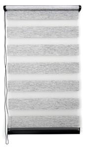 Jaluzea tip roletă zebră 1501 Semitransparentă, Day&Night, accesorii albe/ maro/ gri antracit, țesătură gri
