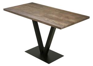 Masa SUN, nuc/negru, lemn de pin/metal, 125x66x77 cm