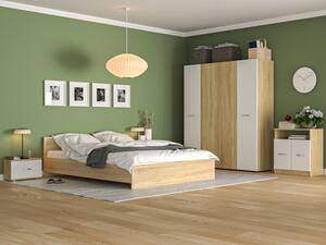 Dormitor Alex Sonoma+comoda Tv si Saltea 160x200 cm