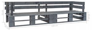 Canapea de gradina cu 2 locuri din paleti, gri, lemn - V276312V