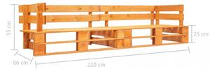 Canapea de gradina cu 2 locuri din paleti, maro miere, lemn - V277449V