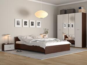 Dormitor Alex Wenghe/alb cu oglinda 140x200 cm