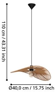 Eglo 31991 - Pendul pe cablu SIRUELA 1xE27/42W/230V 56 cm maro/negru