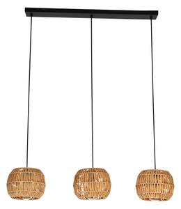 Eglo 44144 - Lustră suspendată pe cablu SHELDON, 3x E27/40W/230V, maro