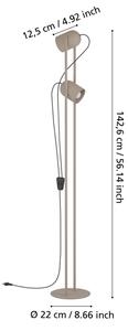 Eglo 44166 - Lampadar TILSTON, 2xE14/8W/230V, bej
