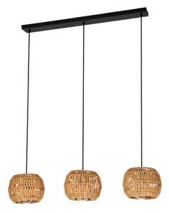 Eglo 44144 - Lustră suspendată pe cablu SHELDON, 3x E27/40W/230V, maro