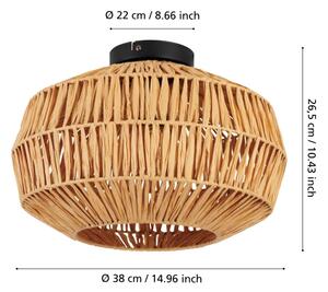 Eglo 44142 - Plafonieră SHELDON 1xE27/40W/230V, maro