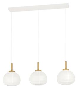 Eglo 44066 - Lustră suspendată SUMMERHILL, 3xE27/40W/230V, alb/bej