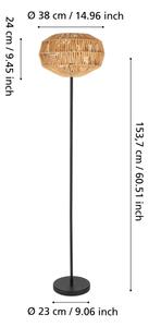 Eglo SHELDON 44146 - lampă de podea, 1xE27/40W/230V, maro