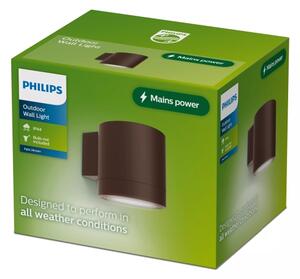 Philips - Aplică de perete pentru exterior FYLX 1xGU10/5W/230V, maro, IP44