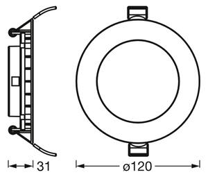 Osram - Set 3x spot LED încastrat, 8W, 230V, 3000K, alb