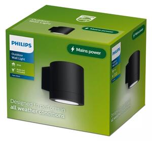 Philips - Aplică de perete pentru exterior FYLX 1xGU10/5W/230V neagră IP44