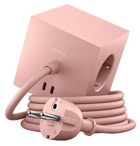 Square 1 w/30W Dual USB-C & Magnetic Base 1,8m Old Pink - Avolt