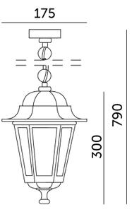 Lustră de exterior pe lanț 1xE27/60W/230V IP44 alb