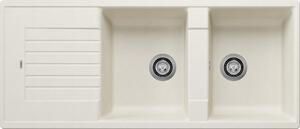 Blanco Zia 8 S, chiuveta silgranit 1160x500x190 mm, 2 camere, alb moale, BLA-527209