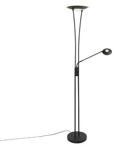 Lampă de podea modernă, negru, cu LED cu braț de citire - Ibiza