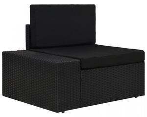 Canapea de colt modulara cu cotiera dreapta, negru, poliratan - V49500V