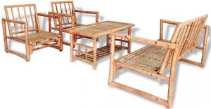 Set mobilier de gradina cu perne, 4 piese, bambus - V43159V