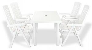Set mobilier de exterior, 5 piese, alb, plastic - V275074V