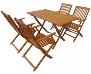Set mobilier de exterior pliabil, 5 piese, lemn masiv de acacia - V44056V