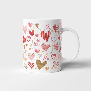 Cana Ceramica Inimioare Valentine’s Day / Dragobete, Alba, 380 ml