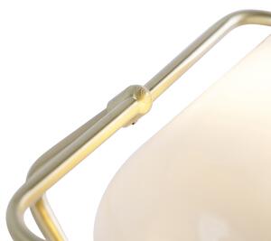 Lampă clasică notară aurie cu sticlă opală - Banker