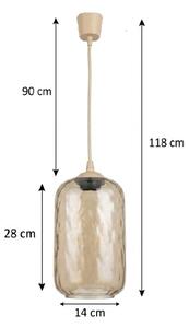 Brilagi - Lustră LED suspendată pe cablu R GLASS 1xE27/60W/230V, diametru 14 cm, bej/maro fumuriu