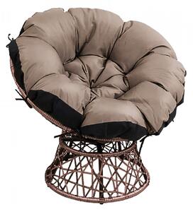 Fotoliu rotativ, scaun pivotant cu pernă, maro, 78x75x80 cm - TP258664
