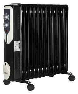 Calorifer electric Floria ZLN3673,Negru 2500 W, 13 elementi, 3 trepte de putere, Termostat reglabil, Protectie supra-incalzire, Indicator luminos