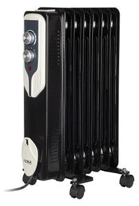 Calorifer electric Floria ZLN3642,Negru 1500 W, 7 elementi, 3 trepte de putere, Termostat reglabil, Protectie supra-incalzire, Indicator luminos