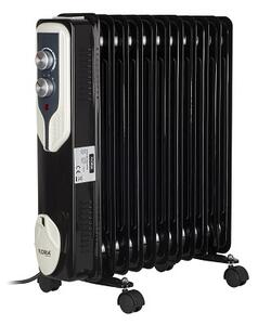 Calorifer electric Floria ZLN3666,Negru 2500 W, 11 elementi, 3 trepte de putere, Termostat reglabil, Protectie supra-incalzire, Indicator luminos