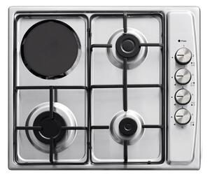 Plita incorporabila Zilan ZLN1918 GPL si Gaz natural 58x50 cm, 3 ochiuri, 1 ochi electric, duze de schimb incluse, aprindere electrica, Inox