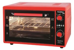 Cuptor electric Floria ZLN2898,ROSU capacitate 38 Litri, Putere 1500W, Gratar, Tava inclusa
