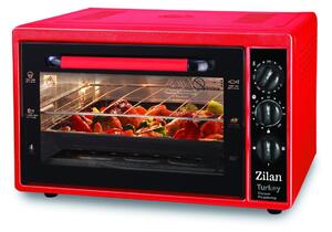 Cuptor electric Zilan ZLN5320, Rosu capacitate mare 38 Litri, 1500W, Timer, Gratar, Tava dreptunghiulara