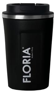 Cana de cafea Floria ZLN9969 tip termos, capacitate 380ml, interior din inox, pereti dublii, negru