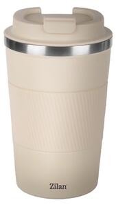 Cana de cafea Zilan ZLN9877 termos, capacitate 380ml, interior din inox, pereti dublii, crem