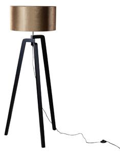 Lampă de podea neagră cu abajur din catifea bronz 50cm - Puros