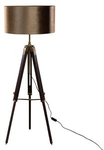 Lampă de podea cu trepied din alamă cu abajur din catifea bronz 50cm - Cortin