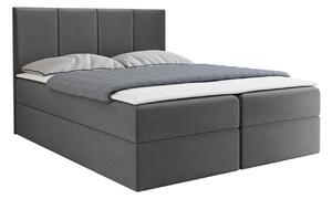 Pat boxspring OppidumBoxspring, Dublu, Gri inchis, 140x200, Tapiterie, Somiera patSomiera pat, 14x21x10cm