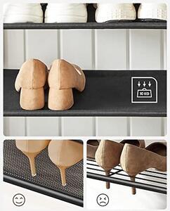 Cuier cu bancuta si suport pantofi Model Sparks, Maro Rustic/Negru, 64x32.2x180 cm