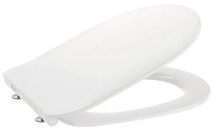 Capac WC Roca Debba Round Slim termoplast, închidere lentă, alb 43,8x35 cm