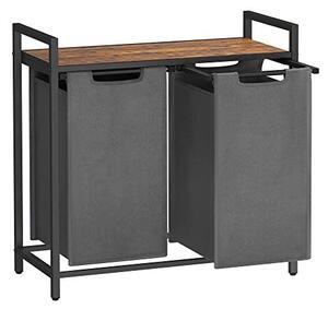 Consola de depozitare Vasagle, 2 cosuri de depozitare, BLH201G01, Gri