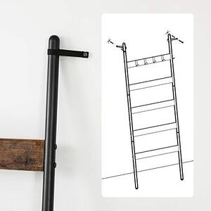 Cuier prosoape tip scara, Vasagle, Antic-Negru, 60x176 cm