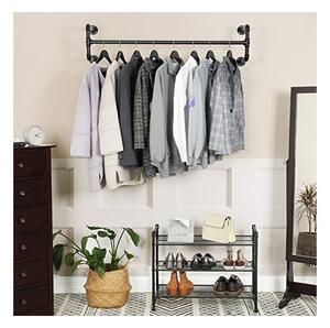 Suport pentru haine montat pe perete, Songmics, Negru, HSR64BK, 110 x 30 x 29 cm
