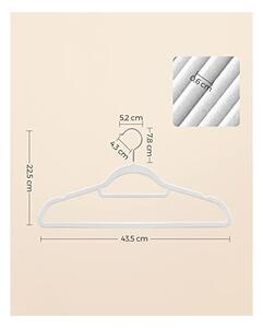 Set 50 de umerase din catifea, Songmics, 43.5 cm, CRF020W02, Alb