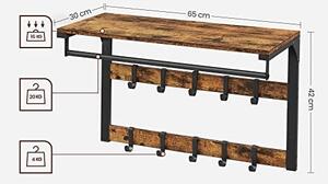 Cuier Model Reese, Maro Rustic/Negru, 65x30x42 cm