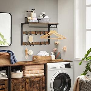 Cuier Model Reese, Maro Rustic/Negru, 65x30x42 cm