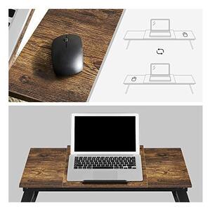 Măsuta pentru laptop, Songmics, Maro Rustic, 71 x 35 x 23 cm