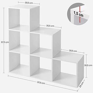 Biblioteca Vasagle, Model Bryce, 97.5x97.5x29 cm, Alb